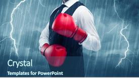  Presentation with boxing fight - Colorful presentation enhanced with red boxing gloves and thunder backdrop and a  colored foreground