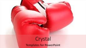  Presentation with red white blue confetti - Colorful theme enhanced with red boxing gloves isolated backdrop and a coral colored foreground