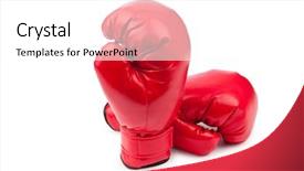  Presentation with red and white festive - Presentation design having red boxing gloves isolated background and a white colored foreground
