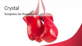  Presentation with red and white - Colorful slide deck enhanced with red boxing gloves isolated backdrop and a white colored foreground
