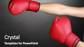  Presentation with red grey - Slide deck featuring red boxing gloves on hands background and a dark gray colored foreground
