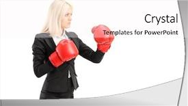  Presentation with boxing fight - Cool new PPT layouts with red boxing gloves ready backdrop and a  colored foreground