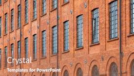  Presentation with construction red - Cool new PPT layouts with red-brick-classic-industrial-building backdrop and a coral colored foreground