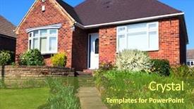  Presentation with brick - Slide set having red brick english town house background and a tawny brown colored foreground
