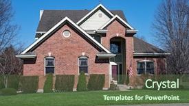  Presentation with tall - PPT layouts with red brick house with tall background and a tawny brown colored foreground