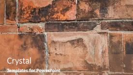  Presentation with brick wall texture - Presentation theme consisting of red brick wall background with good texture background and a coral colored foreground