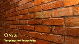  Presentation with red brick wall - PPT theme consisting of red-brick-wall-decoration background and a tawny brown colored foreground
