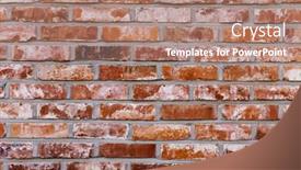  Presentation with red brick wall - Colorful presentation design enhanced with red brick wall backdrop and a coral colored foreground
