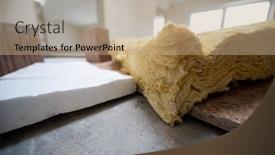  Presentation with glass construction - Slide set consisting of red-bricks-and-glass-wool background and a coral colored foreground