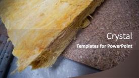  Presentation with glass construction - PPT theme with red-bricks-and-glass-wool background and a gray colored foreground