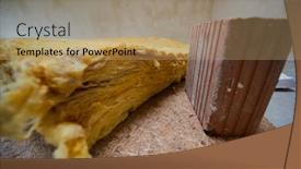  Presentation with glass construction - Amazing PPT theme having red-bricks-and-glass-wool backdrop and a coral colored foreground