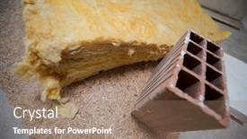  Presentation with glass construction - Slide set consisting of red-bricks-and-glass-wool background and a coral colored foreground