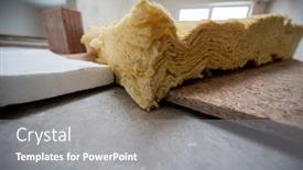  Presentation with construction red - Beautiful slide deck featuring red-bricks-and-glass-wool backdrop and a gray colored foreground