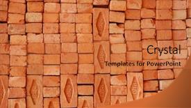  Presentation with house building - Presentation design with red bricks background for building background and a red colored foreground