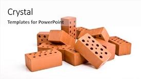  Presentation with white brick - Audience pleasing presentation theme consisting of red bricks isolated on white backdrop and a white colored foreground