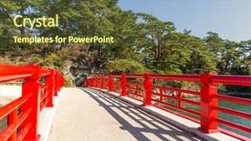  Presentation with cross the bridge - Beautiful theme featuring red bridge cross to fukuurajima backdrop and a  colored foreground