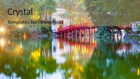  Presentation with vietnam war - PPT layouts enhanced with red bridge in hanoi vietnam background and a coral colored foreground