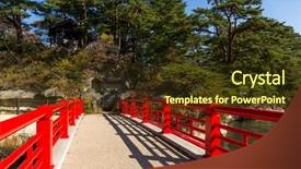  Presentation with crossing bridge - Slide set enhanced with red bridge in matsushima background and a  colored foreground