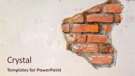  Presentation with broken wall - Colorful theme enhanced with red broken wall at earthquake backdrop and a lemonade colored foreground