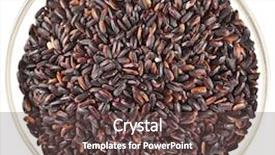  Presentation with brown rice - Presentation design with red brown rice surface top view close up texture isolated on white background background and a tawny brown colored foreground