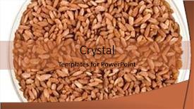  Presentation with brown rice - Beautiful PPT theme featuring red brown rice surface top view close up texture isolated on white background backdrop and a red colored foreground