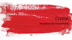  Presentation with brush stroke - Slide set with red brush stroke isolated background and a red colored foreground