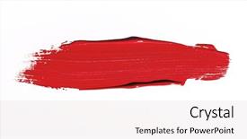  Presentation with brush stroke - PPT theme featuring red brush stroke isolated background and a sky blue colored foreground