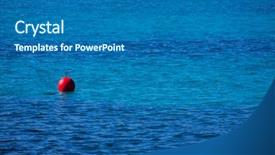  Presentation with blue and red - Cool new theme with red buoy floating in blue backdrop and a ocean colored foreground