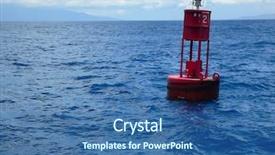  Presentation with red blue - Colorful slide set enhanced with red buoy on blue ocean backdrop and a  colored foreground