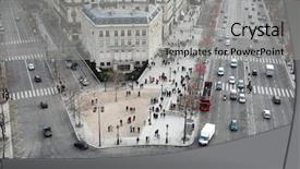  Presentation with paris france - Colorful PPT layouts enhanced with red bus - beautiful panorama from arc de backdrop and a light gray colored foreground