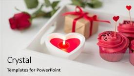  Presentation with valentines day - Beautiful presentation theme featuring red buttercream frosting cocktail sticks backdrop and a white colored foreground