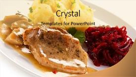  Presentation with 7 bone roast - Amazing presentation theme having red cabbage - roast steaks boiled potatoes backdrop and a yellow colored foreground