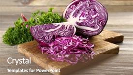  Presentation with cabbage - Colorful presentation theme enhanced with red cabbage and parsley backdrop and a coral colored foreground