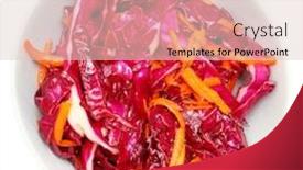  Presentation with cabbage - Slide deck having red-cabbage-cole-slaw background and a lemonade colored foreground