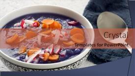  Presentation with carrots - PPT theme enhanced with red-cabbage-cream-with-radishes background and a  colored foreground