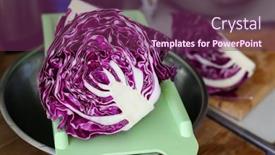 Presentation with cabbage - Presentation theme featuring red-cabbage-in-kitchen-ready background and a violet colored foreground