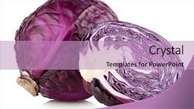  Presentation with red and white industry - Slide deck consisting of red cabbage isolated on white background and a  colored foreground