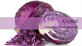  Presentation with cabbage - Beautiful theme featuring red cabbage isolated on white backdrop and a  colored foreground
