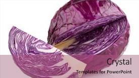  Presentation with cabbage - Presentation theme with red cabbage isolated on white background and a  colored foreground