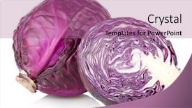  Presentation with currant black white and red - Slides with red cabbage isolated on white background and a coral colored foreground