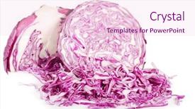  Presentation with cabbage - PPT layouts featuring red cabbage isolated on white background and a  colored foreground