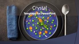  Presentation with carrots - PPT layouts consisting of red-cabbage-soup-with-peas background and a dark gray colored foreground