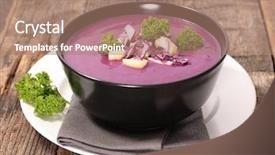  Presentation with cabbage - Audience pleasing slide deck consisting of red cabbage soup backdrop and a coral colored foreground