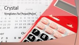  Presentation with annual cycle green mayan calendar - Beautiful slide deck featuring red calculator on calendar closeup backdrop and a  colored foreground