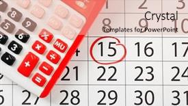  Presentation with red cardiac - Slides enhanced with red calculator on marked calendar background and a coral colored foreground