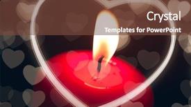  Presentation with candle - Presentation theme consisting of red candles - candle with heart background and a  colored foreground