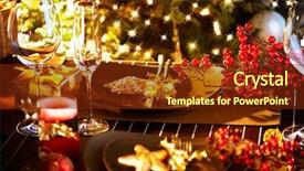  Presentation with merry christmas and new year - Cool new PPT theme with red candles - christmas and new year holiday backdrop and a tawny brown colored foreground