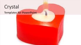  Presentation with candle - Slides having red candles - heart shaped candle isolated background and a lemonade colored foreground