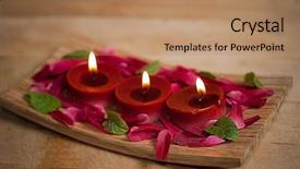  Presentation with salon and spa - Audience pleasing presentation theme consisting of red candles in spa salon backdrop and a coral colored foreground