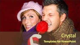  Presentation with christmas candy - Amazing theme having finance - businessman is signing a contract backdrop and a sky blue colored foreground